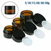 2pcs 5ml/10ml/15ml/20ml/30ml/50ml Glass Amber Cosmetic Face Cream Bottle Lip Balm Container Jar Pots Makeup Vials 1