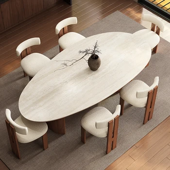 Travertine Teardrop Dining Table 1