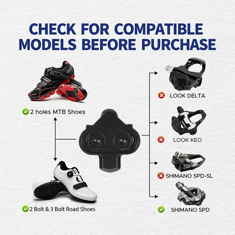 Bike Cleats Mountain Bike Shoes Cleats for Shimano SH51 SPD MTB Cleats Multi-Release Spd Pedal Cycling Shoes Clips Set Bicycle Accessories