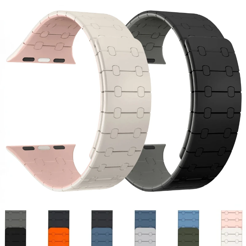 

Magnetic Silicone Loop Strap for Apple Watch Band Ultra 49mm 9 8 7 45mm 41mm Link Bracelet Correa IWatch 6 5 4 SE 44mm 42mm 40mm