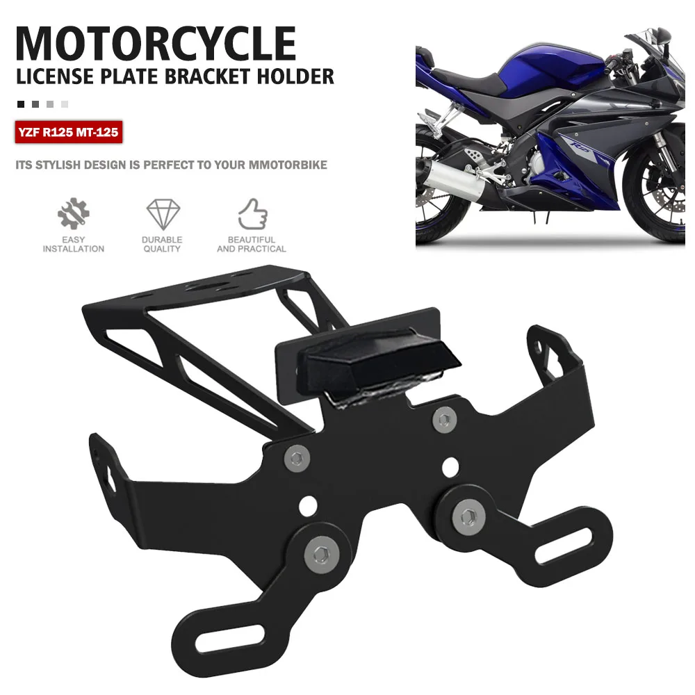 

For Yamaha MT-125 YZFR125 MT 125 YZF R125 2014 2015 2016 2017 2018 License Plate Holder Bracket Rear Tail Tidy Fender Eliminator