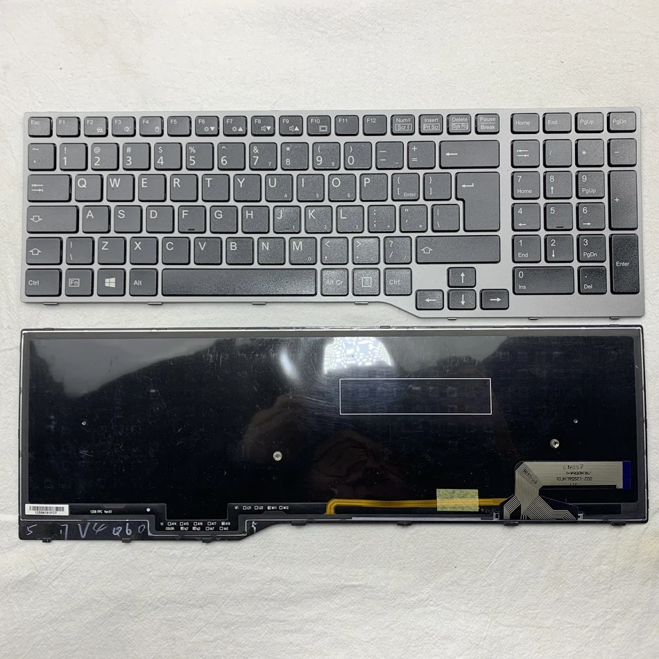 Us-teclado Portátil Retroiluminado Internacional para Fujistu E754 Lifebook E753 E756 E554 E556 com Quadro Us-i Layout