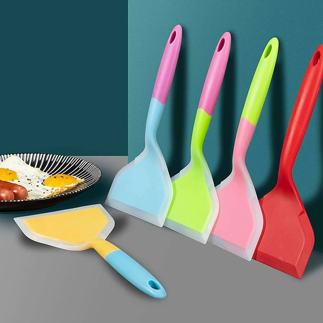 Wide Silicone Spatula Non-stick Pancake Shovel with Short Handle