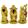 Feng Shui Golden Fu Lu Shou Three Goddesses Fuk Luk Sau H:5" C1037-1 1