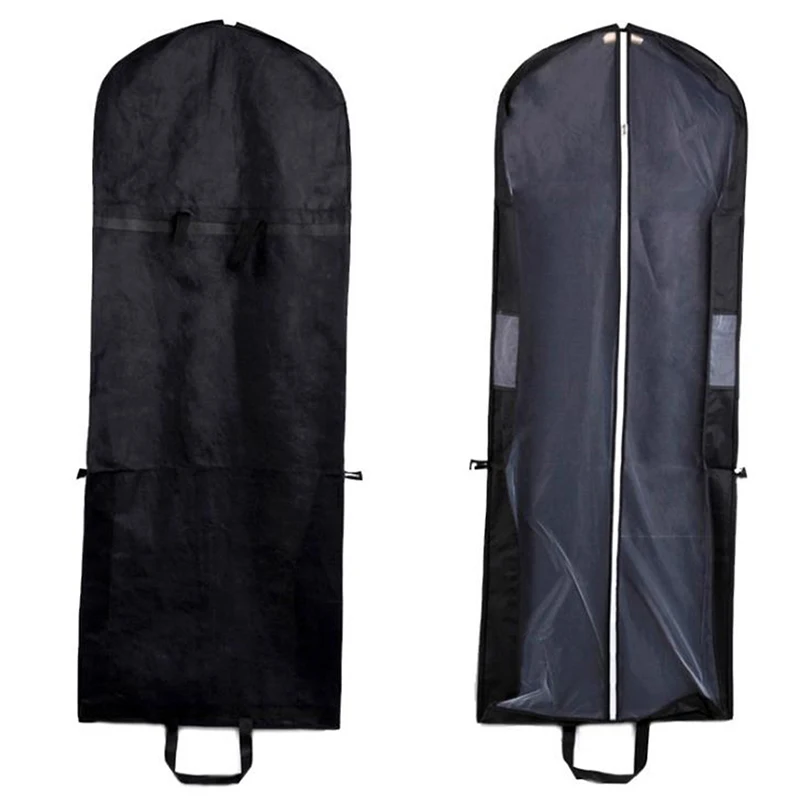 2 stuks bruiloftsjurk, kledingzak, 60 x 180 cm, kledingzakken, waterdicht, kledingzak, lang, met ritssluiting, voor pakken, jurken