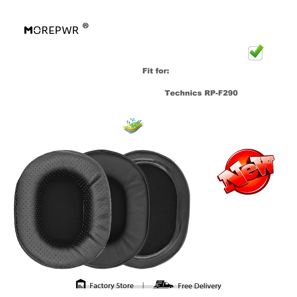 

Morepwr Replacement Ear Pads for Technics RP-F290 Headset Parts Leather Cushion Velvet Earmuff Earphone Sleeve Cover