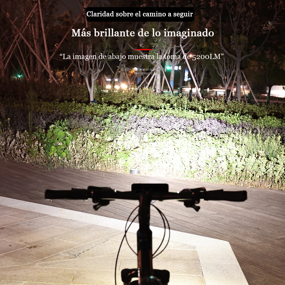 Front Bike Light, 5200 Lumens 8000 mAh Waterproof Night Riding