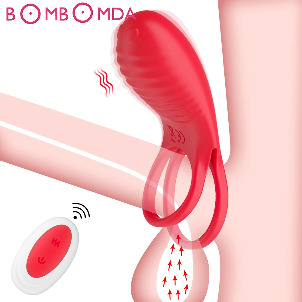 Anneaux vibrants pour couples, vibromasseurs, sextoys pour hommes, anneau retardateur d'éjaculation, accessoires sexy pour adultes masculins._voghion.com