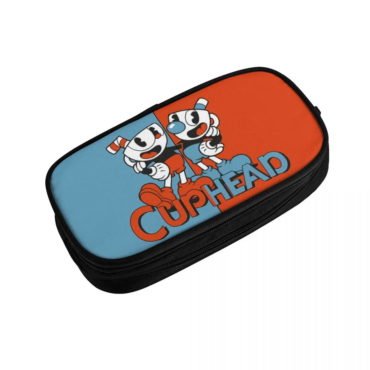 Cute Cuphead Mugman Korean Pencil Case Girl Boy Large Capacity Cartoon Game Pencil Pouch Students Stationery