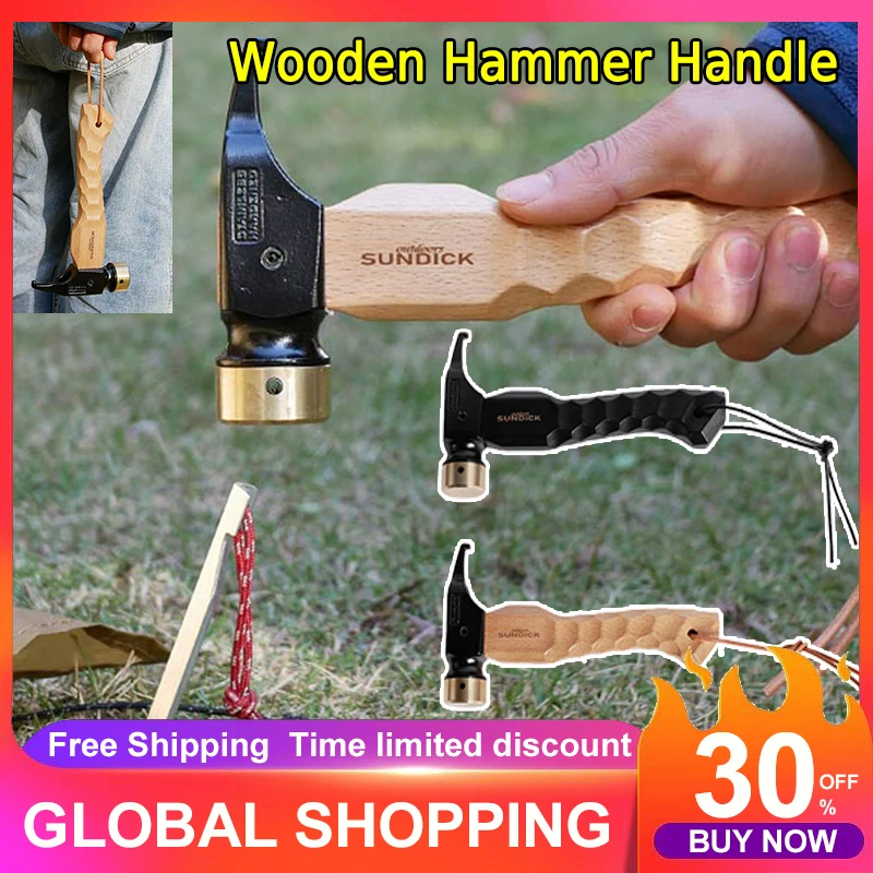 Tent Peg Stake Puller Short Wood Handle Camp Canopy Pegs Puller