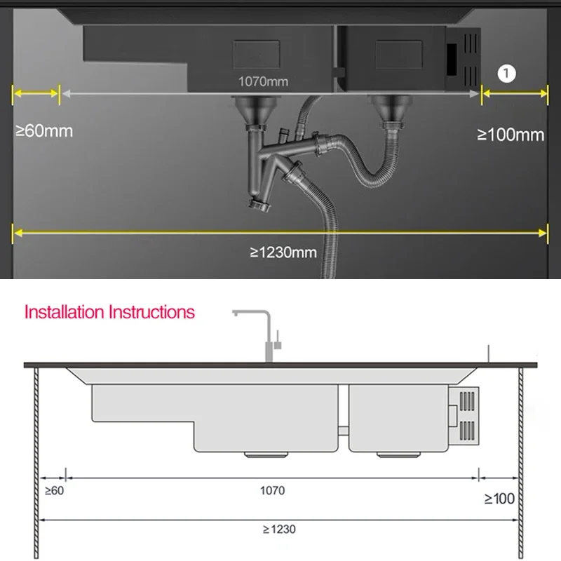 ASRAS Nanometer Smart Purifying Kitchen Sink Large Size Handmade Step Sink Ultrasonic Smart Purifying Kitchen Island Sinks 5