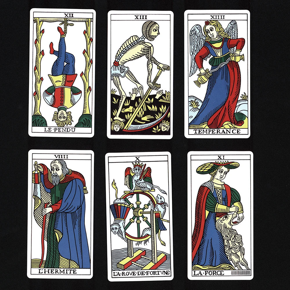 12CM Tarot De Marseille with Guide Book.tarot Cards for Beginners.Fate Divination 4