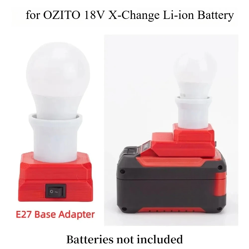 Portable LED Work Light for OZITO 18V X-Change Li-ion Battery E27 Base Adapter Wear 5W Ball Bulb for Camping Light camping light portable lanterns camping lamp camping lantern
