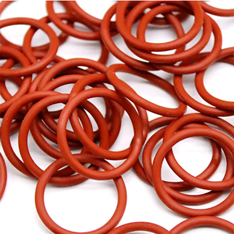 Rubber O Rings 5/10/50pcs Red CS 4mm OD 15-80mm Food Grade Silicon Assortment HVAC Tools