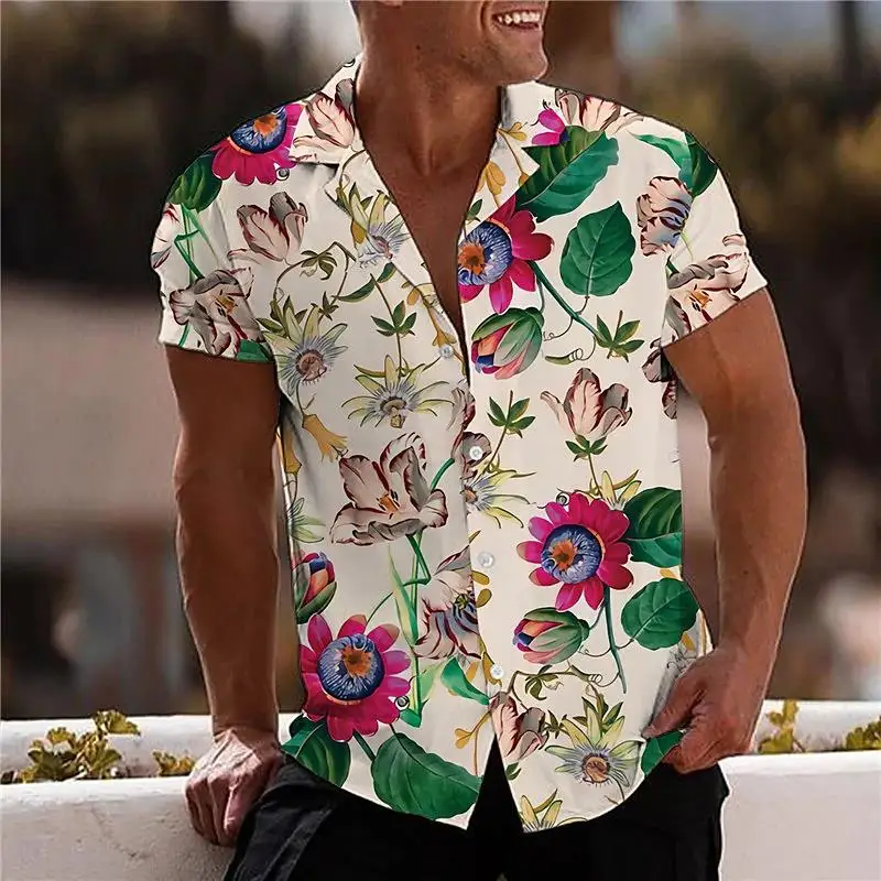 Summer Hawaiian Floral Shirts For Men 3d Print Mens Flower Shirt Beach  Short Sleeve Fashion Tops Tee Shirt Homme Blouse Camisa Seacshzy-0731-11