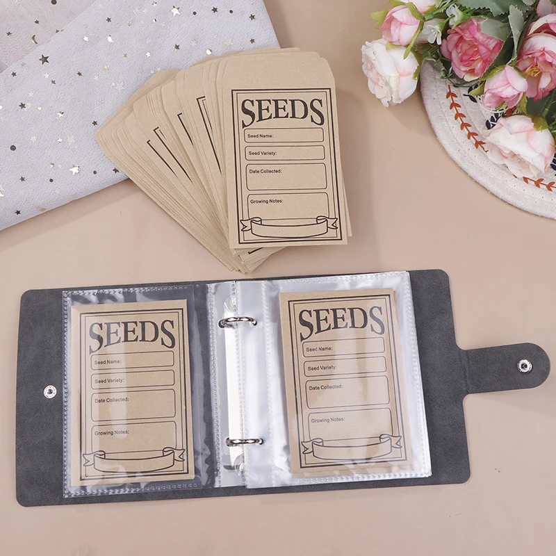 Seed Storage Envelopes 1 Set Garden Seeds Storage Organizer With 50pcs Self-Sealing Seed Envelopes