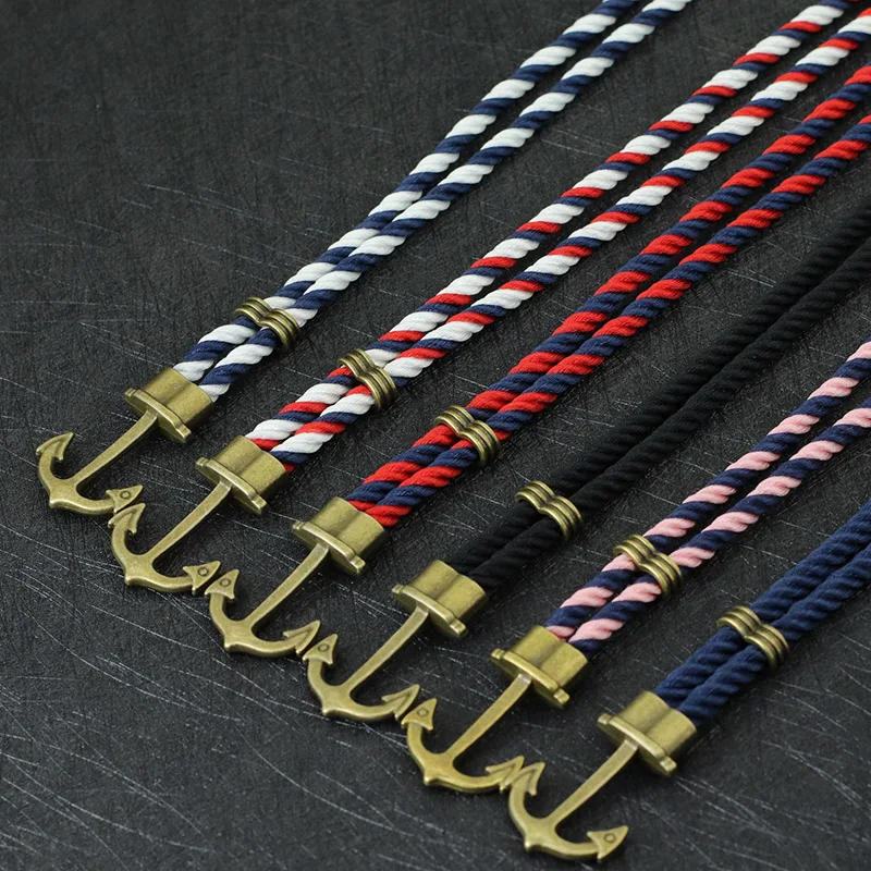 Mens Double Layer Rope Bracelet Punk Jewelry Accessory