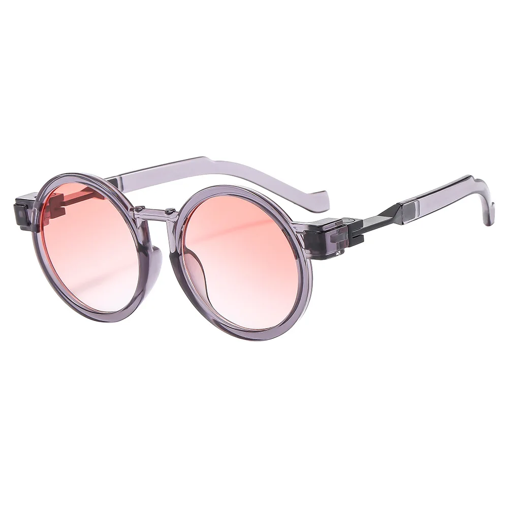 New Round Women Steampunk Sunglasses Luxury Shades UV400 Fashion Brand Designer Men Sun Glasses
