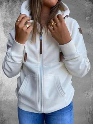 2023 Women Long Sleeve Hoodie Stripe Women Sweatshirt Clothes New Hoodies Pocket Zipper Hoodies Tops Female Spring Thick Outwear