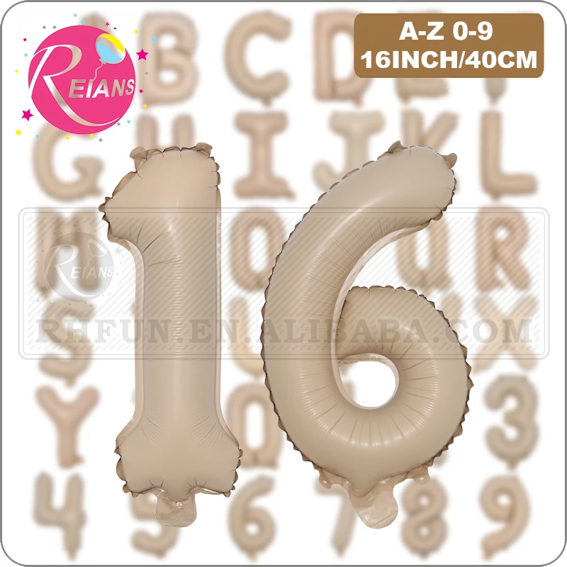 

16-дюймовый карамельный фольгированный шар с буквами алфавита и цифрами для дня рождения