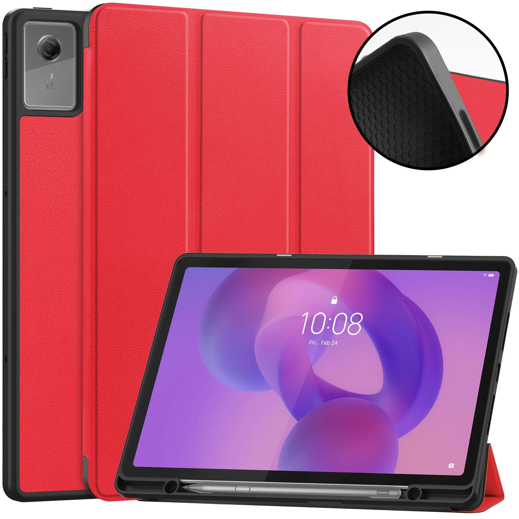 Premium PU Leather Soft Back Cover with Pencil Holder