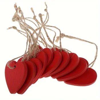 50Pcs/Pack Mini Wooden Heart Ornaments - Vintage Style Decor for Weddings Birthdays & Home Crafts