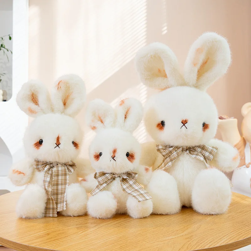 Cuddly Smoky Makeup Rabbit Bear Plush Toys Stuffed Cartoon Doll Warm Lovely Kids Appease Doll Party Decor Funny Gift