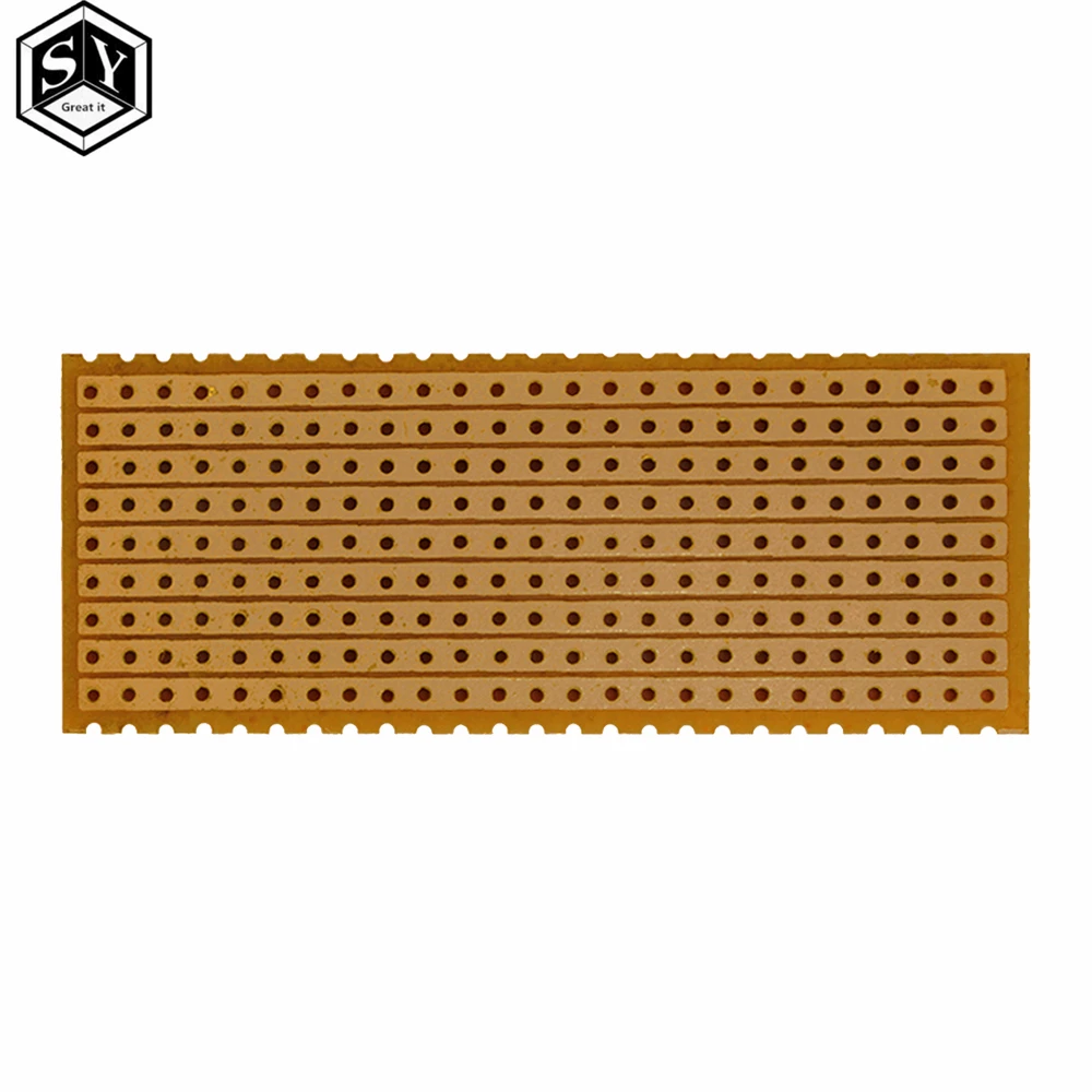 10PCS DIY 프로토타입 종이 PCB: 25x64mm 범용 실험 매트릭스 ? 단일 행 연속 구멍