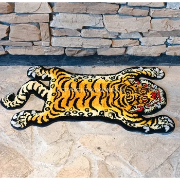 Tibetan Tiger Sherpa Plush Decorative Rug 4