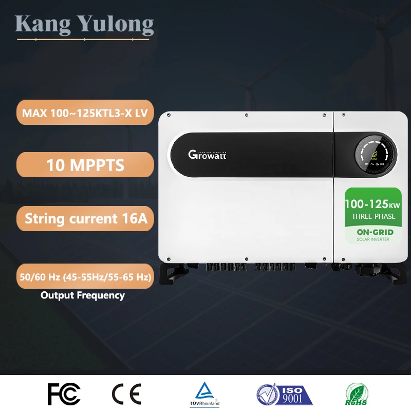 Growatt Max 100 ~ 125Ktl3-X Lv 100 Kw 110Kw 125Kw On Grid 3 Fasi 10 Mppts Ac & Dc Tipo Ii Spd Con Inverter Solare Wifi