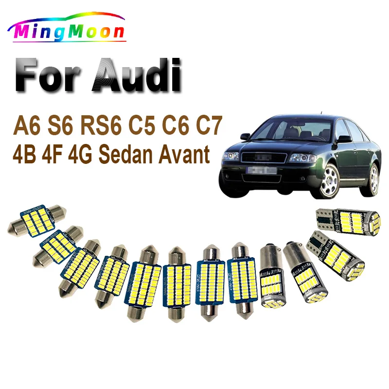 

Canbus Car Bulb For Audi A6 S6 RS6 C5 C6 C7 4B 4F 4G Sedan Avant LED Interior Lights Kit Map Dome Trunk Lamp No Error