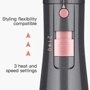 3 in 1 Hair Styler Hot Air Comb Blower Detachable Heads Home Salon Hair Dryer Electric Brush Curler 6