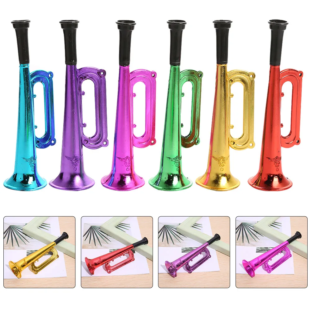 

6 Pcs Children's Trumpet Colored Kids Trumpets Puzzle Toys Colorful Game Cheering Horns Plastic Toddler Saxophone Party