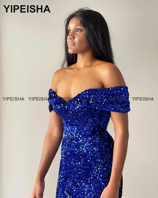 Off Shoulder Royal Blue Evening Gown Bridesmaid Dress (07210205) - eDressit