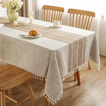 Battilo – nappe ronde rectangulaire en lin et coton, couverture de Table imperméable pour salle à manger, Table basse, décoration de salle de cuisine 1