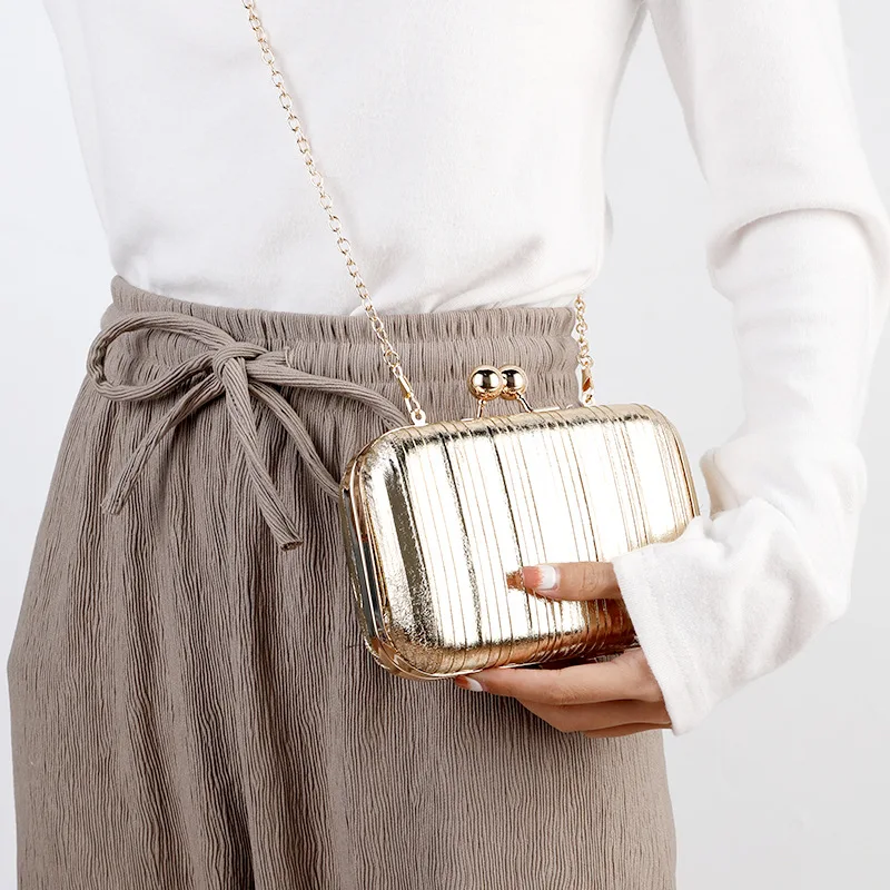 Purple Handbag Stripes Small Clutch Purse for Women Designer Luxury 2023 Crossbody Shoulder Wallets Evening Weddings Phone Bag