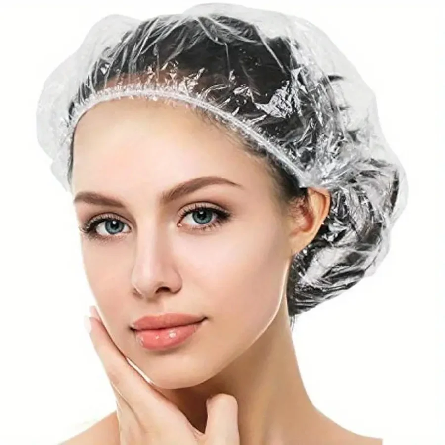 Plastic Disposable Shower Cap Baking Oil Cap Hair Dye Shampoo Shower Strip Hat