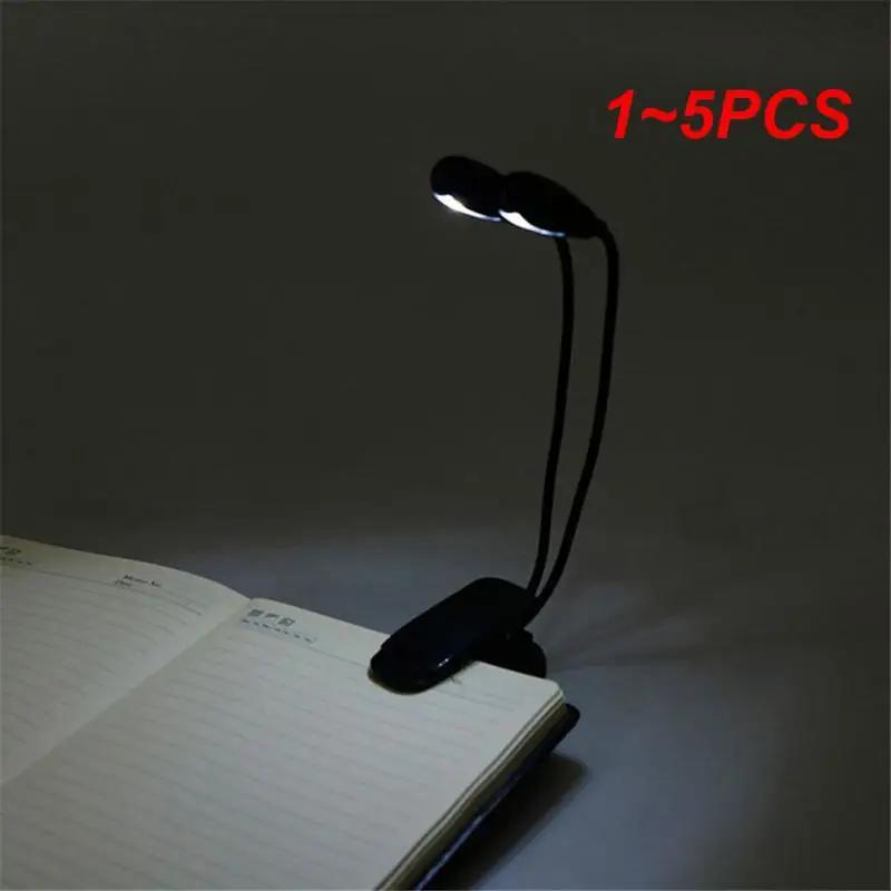 

1~5PCS Flexible 2 Dual Arms Clip On 4 LED Light Lamp for Book Reading Tablet Lamp