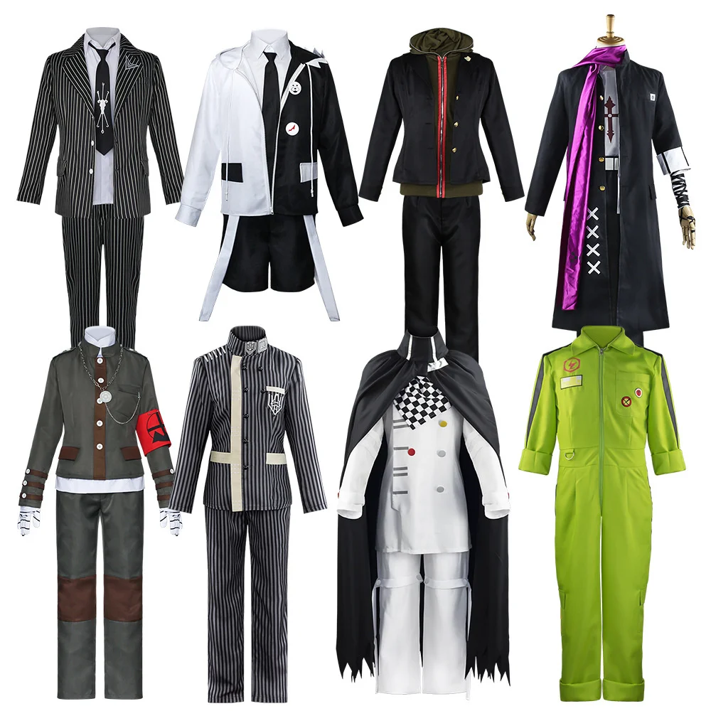 

Danganronpa Kokichi Oma Kazuichi Souda Cosplay Costume Men Uniform Oma Cosplay Cloak and Hat Halloween Carnival Party Costumes