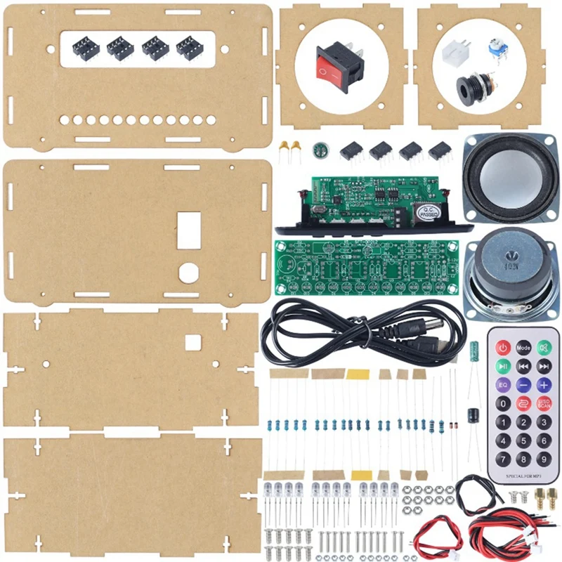 DIY 블루투스 스피커 키트, LED FM 라디오, USB 미니 홈 사운드 앰프, 디지털 디스플레이, 납땜 프로젝트, 투명, 내구성