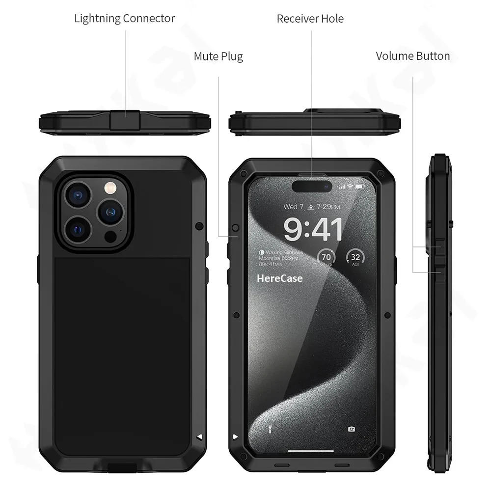 Waterproof Metal Shockproof Armour Protective Phone Case
