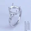 Prong Setting Multiple Sizes Gemstone S925 Sterling Silver Ring Empty DIY Support for Women Fine Charm Wedding Jewelry Wholesale 1