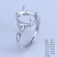 Prong Setting Multiple Sizes Gemstone S925 Sterling Silver Ring Empty DIY Support for Women Fine Charm Wedding Jewelry Wholesale 1