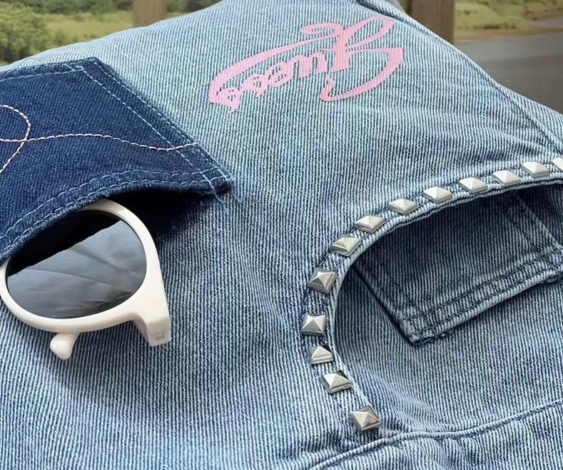 Washed Denim Underarm Bag Retro Trend, Fashionable Patchwork Shoulder Bag, Versatile Women's Bag Commuting Handbags for Ladies