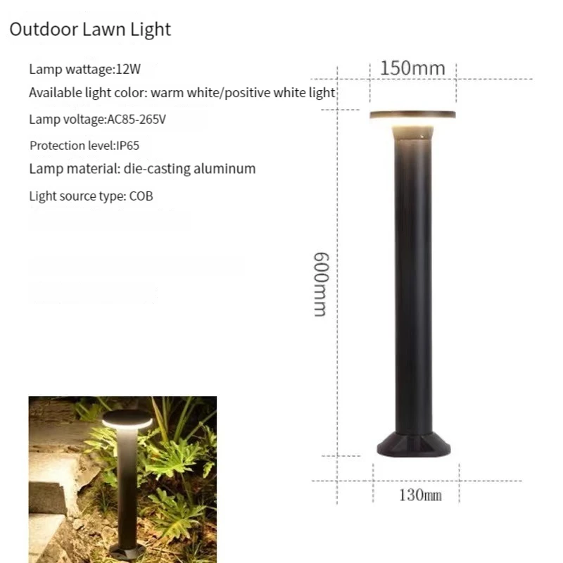 thumbnail image 1 of Lámpara LED moderna para exteriores, resistente al agua, IP65, para decoración de patios, caminos, villas, jardines, césped, 7 W/12 W, CA 110-220 V, 1 of 5