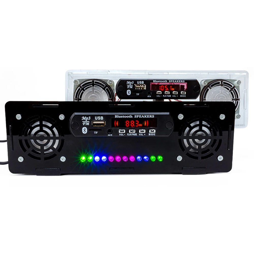 DIY 블루투스 스피커 전자제품 키트 FM 라디오(LED 음성 활성화 표시등 포함) 3W 스테레오 납땜 연습 키트