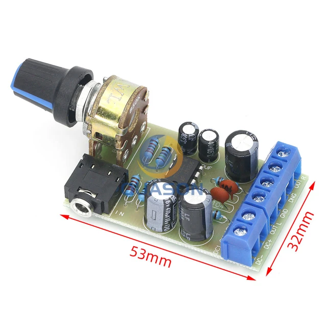 Alimentation avec amplificateur 15W+15W 12V avec potentiomètre