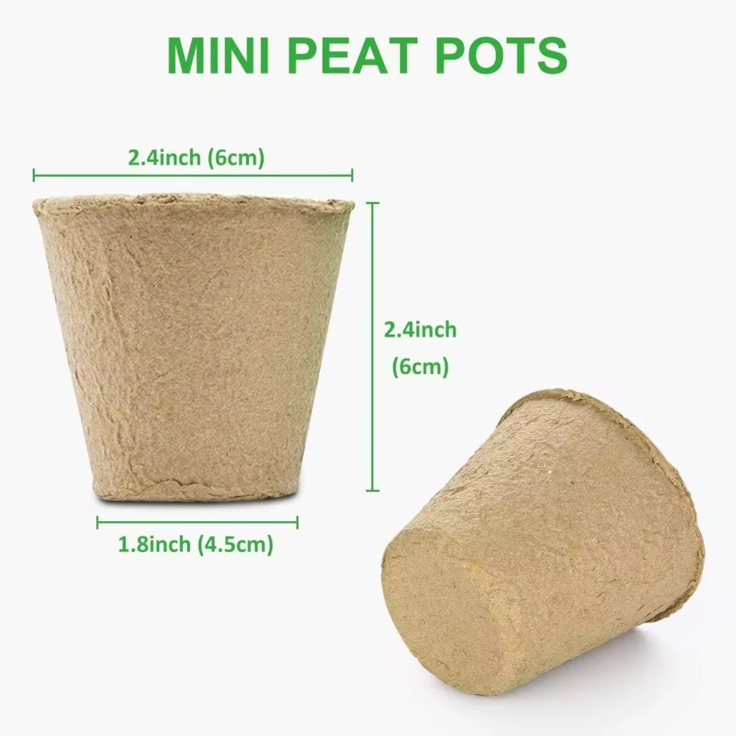 Biodegradable Peat Pots Plant Starters with Plant Labels-Herb Seed Starter Kits (15 Pcs)
