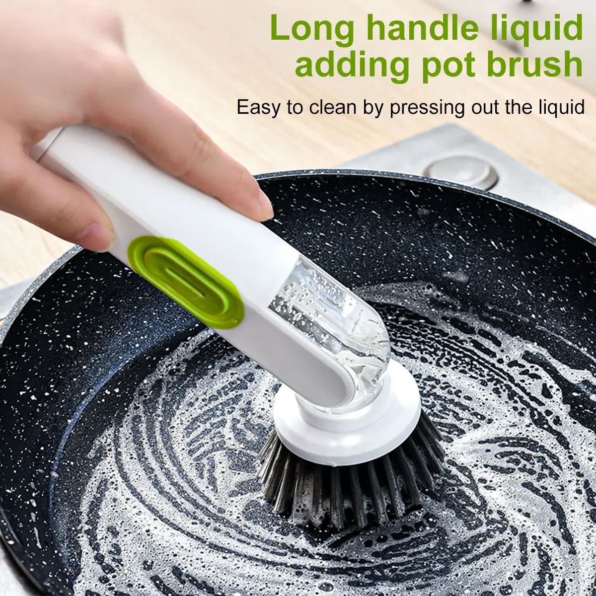 Multifunctional Long Handle Cleaning Brush With Removable Head Sponge Soap  Dispenser Dish Washing Brush Set Kitchen Clean Tools - AliExpress