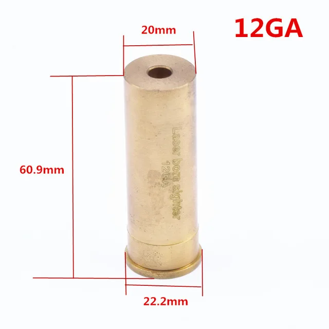 .223 .308 9MM Red Laser Bore Sight Brass Boresight 12GA Cartridge Sighter For Scope Adjustment Without battery